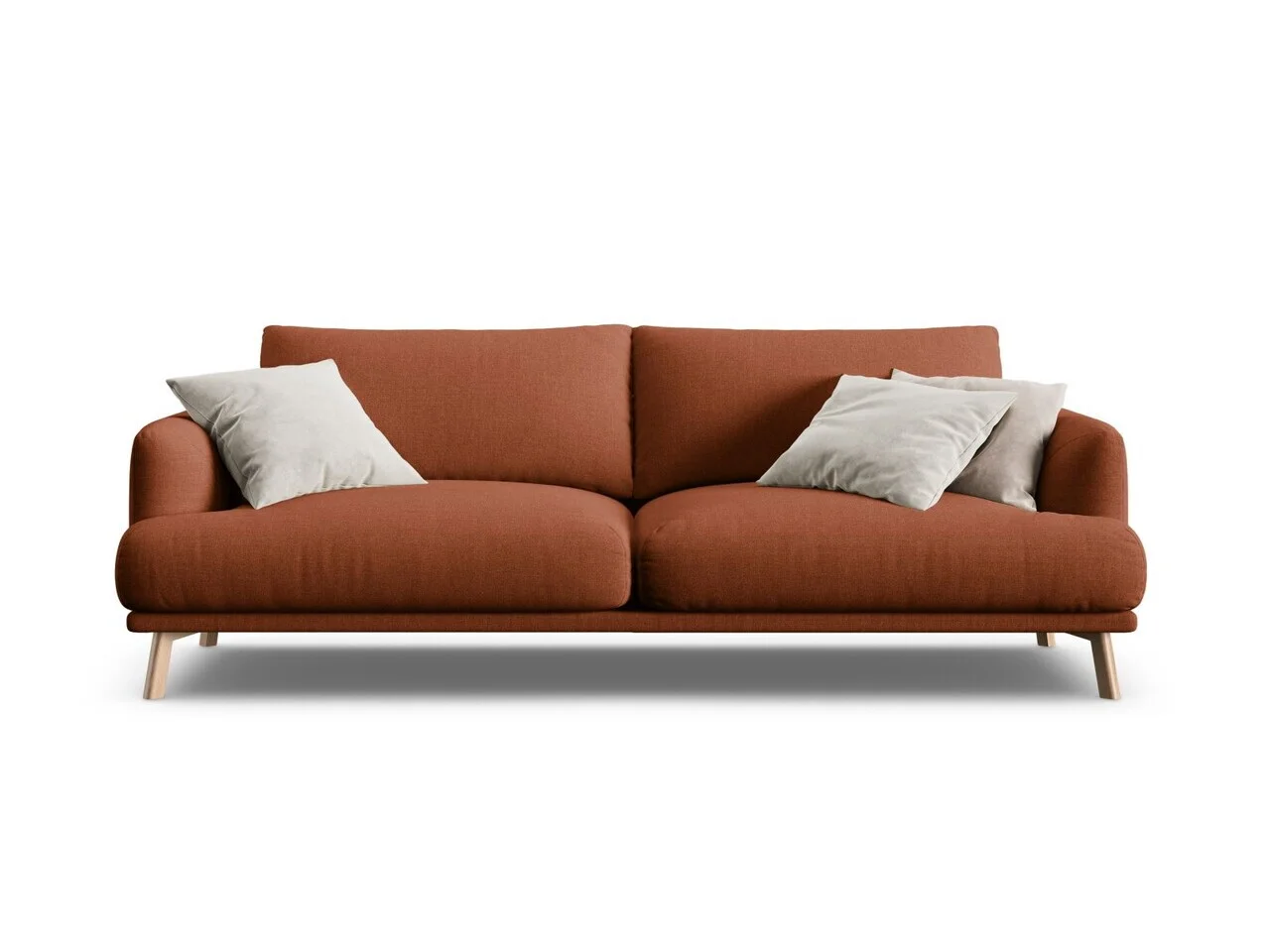 Canapea 3 locuri, Naomi, Micadoni Home, 200x95x75 cm, tesatura structurata, caramiziu Canapea 3 locuri, Naomi, Micadoni Home, 200x95x75 cm, tesatura structurata, caramiziu