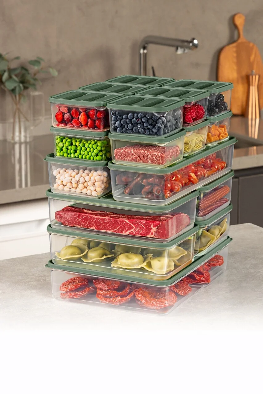 Set recipiente depozitare, Hermia, 964FRM5767, Dimensiune: 23 x 15 x 7 cm / 1750 ml (4 bucăți), Verde Set recipiente depozitare, Hermia, 964FRM5767, Dimensiune: 23 x 15 x 7 cm / 1750 ml (4 bucăți), Verde