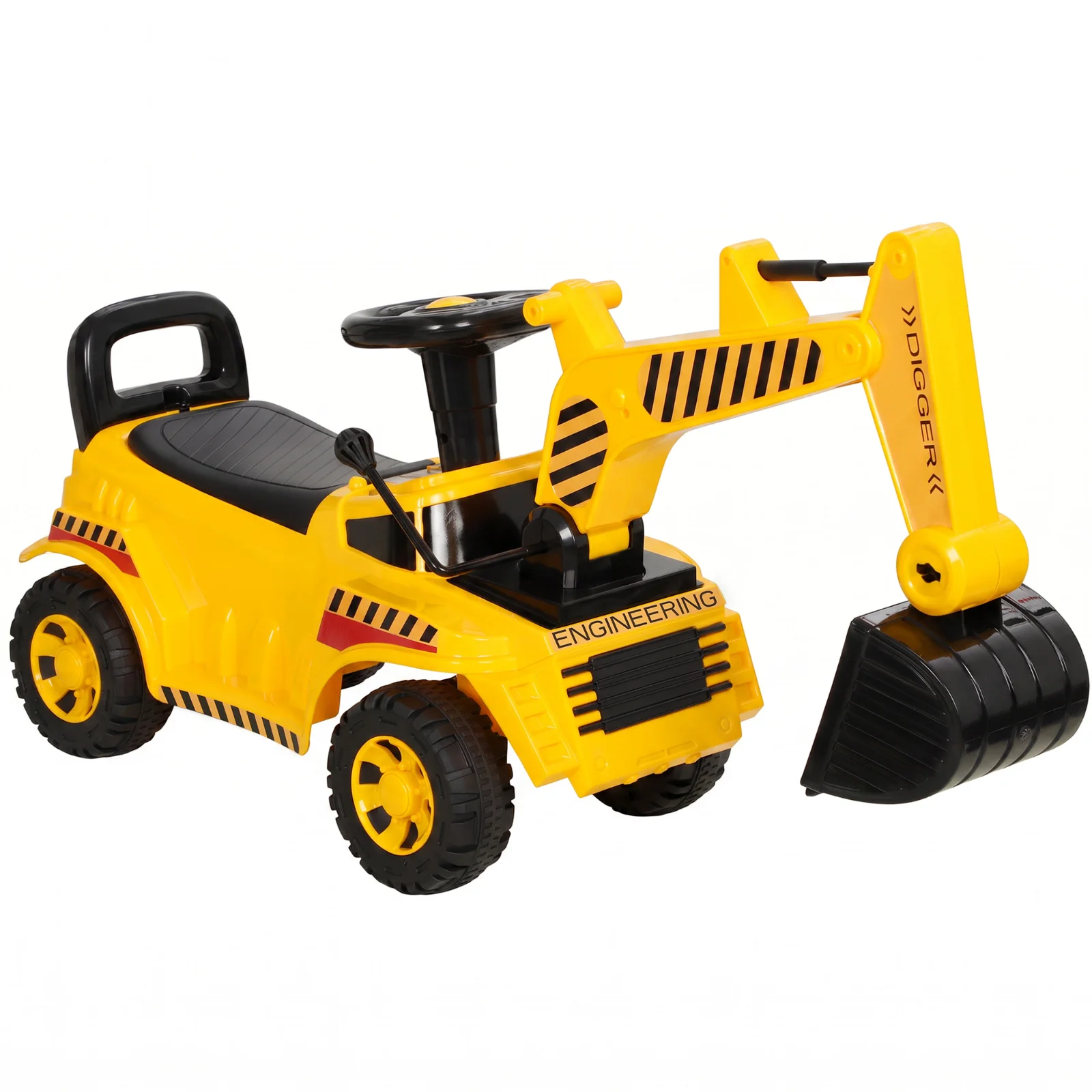AIYAPLAY Excavator pentru copii, excavator pe roți cu cască de protecție, claxon și braț de săpare detașabil, 1-4 ani, galben | Aosom Romania AIYAPLAY Excavator pentru copii, excavator pe roți cu cască de protecție, claxon și braț de săpare detașabil, 1-4 ani, galben | Aosom Romania