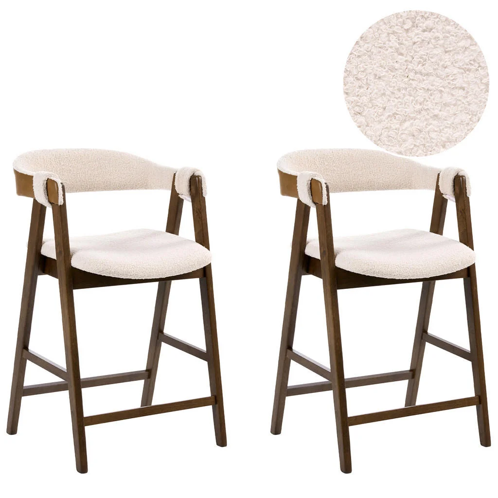 SCAUN DE BAR set de 2 bouclé maro/bej deschis Day SCAUN DE BAR set de 2 bouclé maro/bej deschis Day