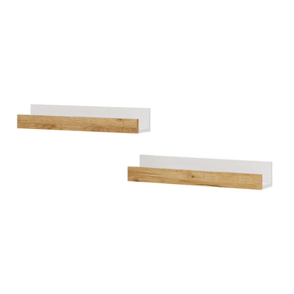 RAFT DE PERETE Tomy Stejar alb/golden 60x10 cm Set de 2 RAFT DE PERETE Tomy Stejar alb/golden 60x10 cm Set de 2