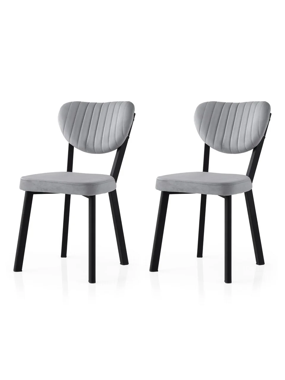 Set scaune 2 piese, Hanah Home, Beta, Negru / Albastru glacial Set scaune 2 piese, Hanah Home, Beta, Negru / Albastru glacial