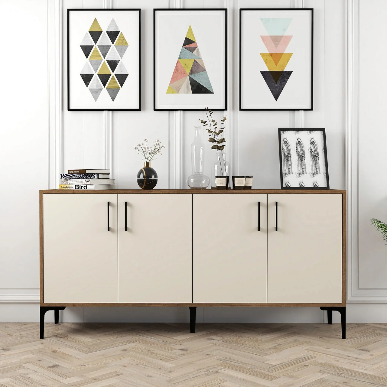 Consola, Hanah Home, Kiev 160, 160x78x35 cm, Maro/Crem Consola, Hanah Home, Kiev 160, 160x78x35 cm, Maro/Crem