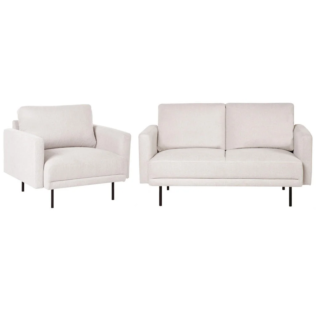 SET CANAPELE cu 2 locuri textil bej deschis Breda SET CANAPELE cu 2 locuri textil bej deschis Breda