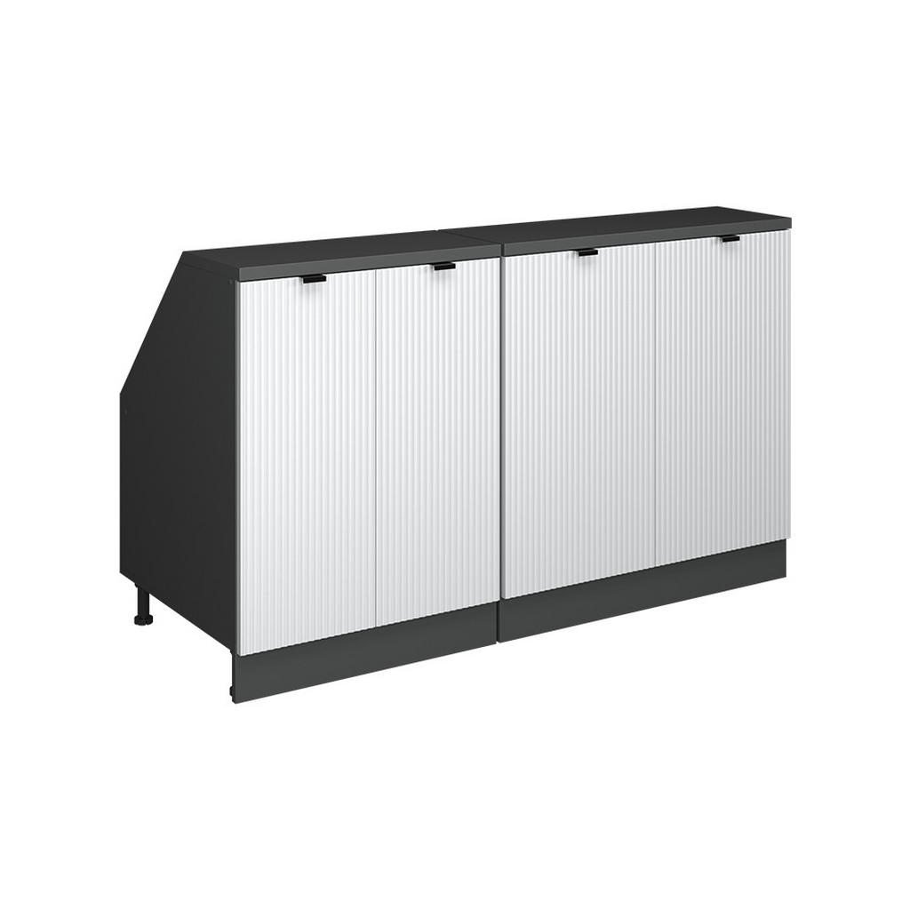 DULAP MANSARDĂ Rion Ondulație albă 140 cm Set de 2 corpuri dulap adâncime 60 cm DULAP MANSARDĂ Rion Ondulație albă 140 cm Set de 2 corpuri dulap adâncime 60 cm