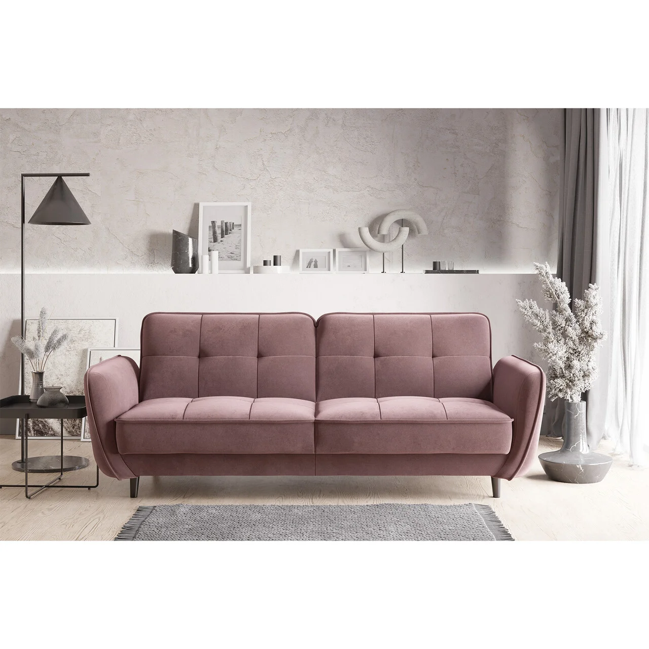 Canapea extensibila 3 locuri ELTAP, SO-BEL-24VE, Bellis, 220x90x83 cm, lemn/poliester, roz Canapea extensibila 3 locuri ELTAP, SO-BEL-24VE, Bellis, 220x90x83 cm, lemn/poliester, roz