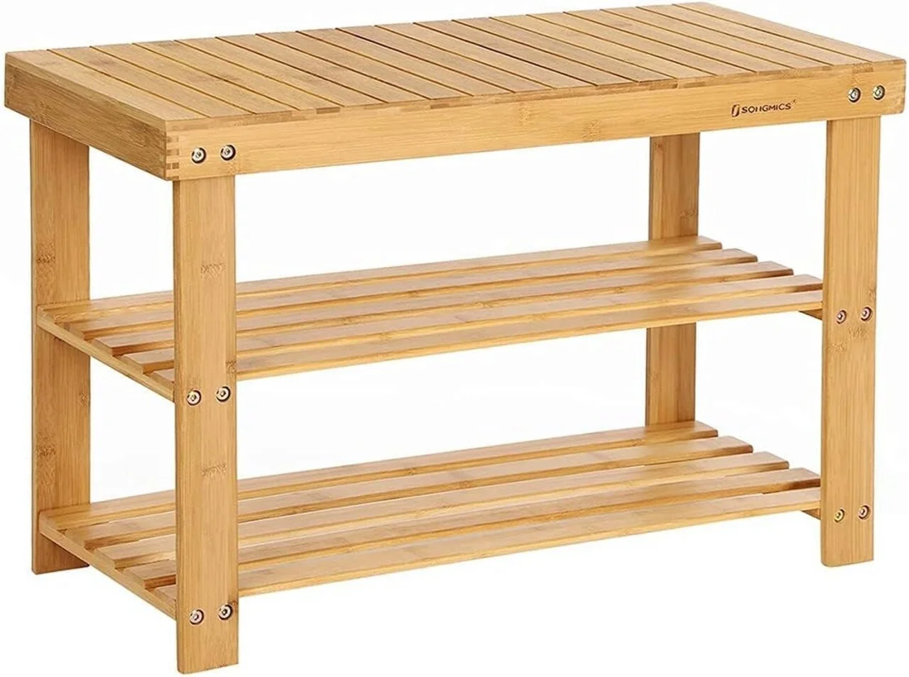 Raft de depozitare multifunctional Songmics, 70.1x28.7x45.3 cm, bambus, natural Raft de depozitare multifunctional Songmics, 70.1x28.7x45.3 cm, bambus, natural