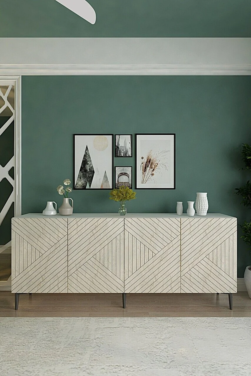 Consola, Hanah Home, Ferrro 180, 180x75x32 cm, Alb / Travertin Consola, Hanah Home, Ferrro 180, 180x75x32 cm, Alb / Travertin