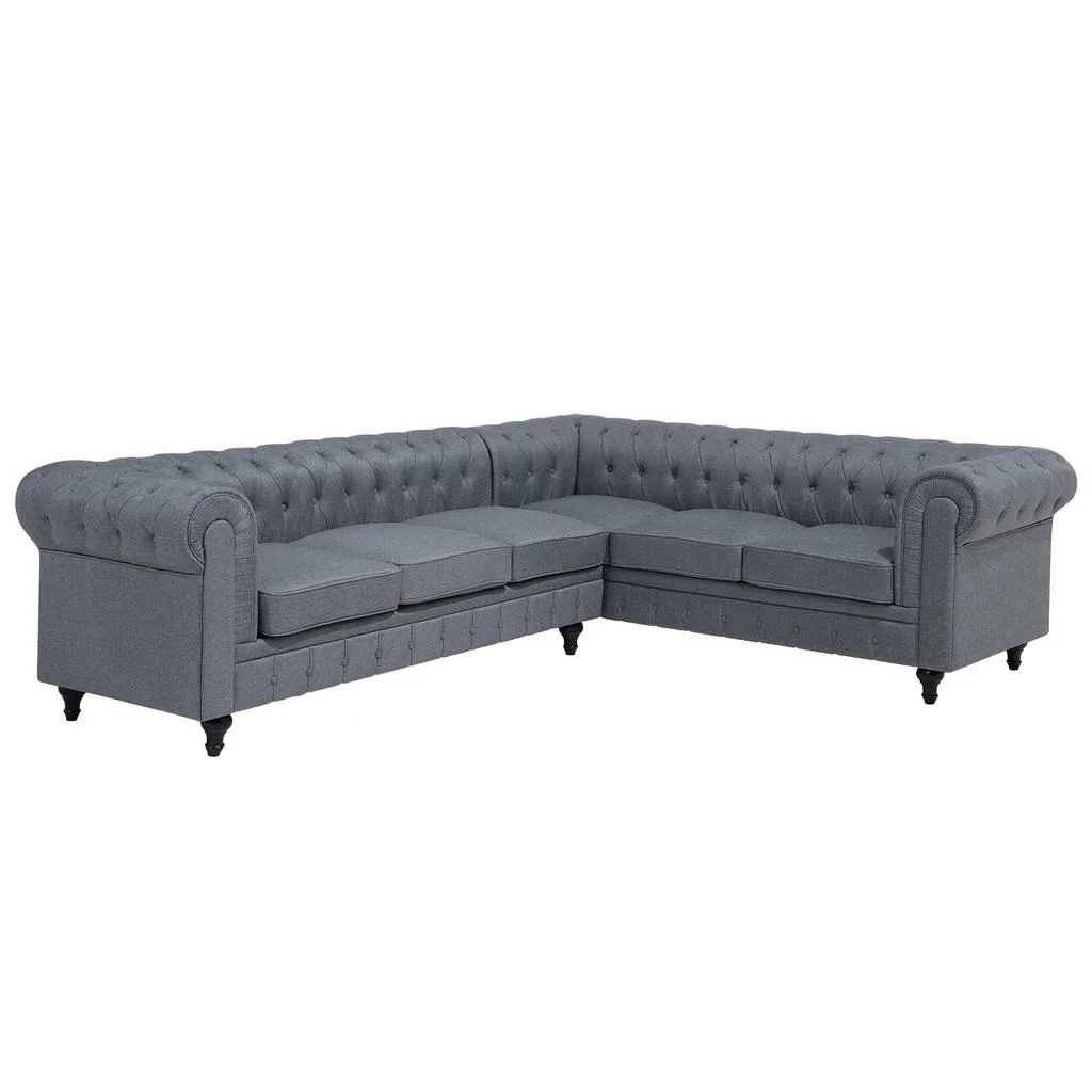 COLȚAR tapițerie gri deschis pe partea dreaptă Chesterfield COLȚAR tapițerie gri deschis pe partea dreaptă Chesterfield