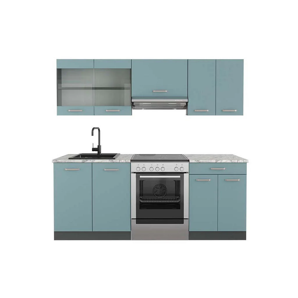 KITCHENETTE R-Line Albastru-gri/antracit 200 cm , AP Marmură KITCHENETTE R-Line Albastru-gri/antracit 200 cm , AP Marmură