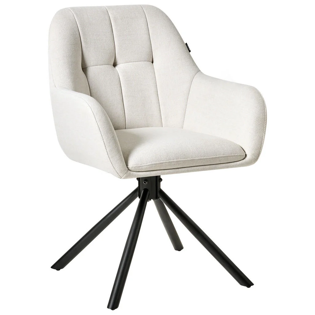 SCAUN DE BUCĂTĂRIE rotativ textil alb crem Ubly SCAUN DE BUCĂTĂRIE rotativ textil alb crem Ubly