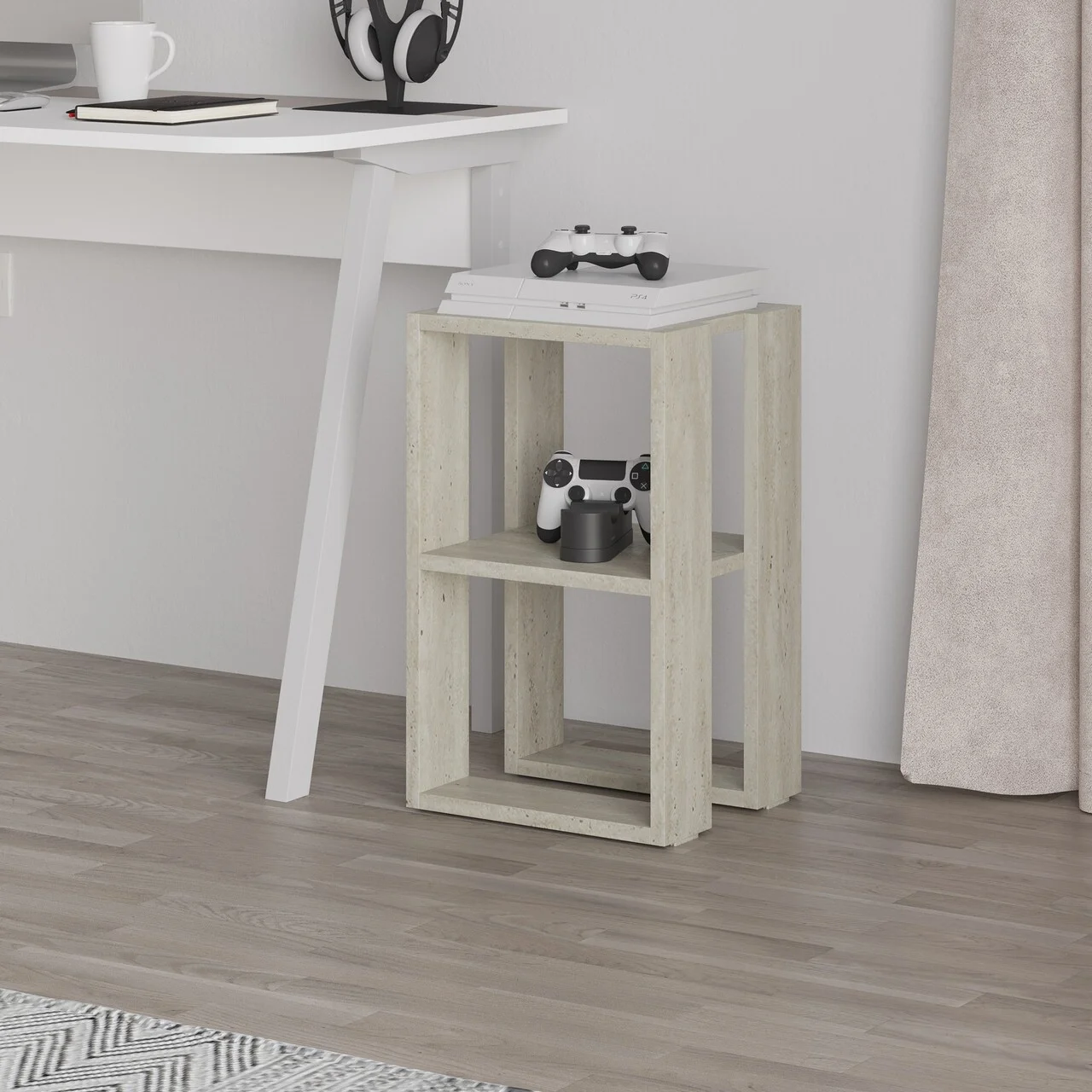 Noptiera, Hanah Home, Lonie, 30x55x30 cm, Travertin Noptiera, Hanah Home, Lonie, 30x55x30 cm, Travertin