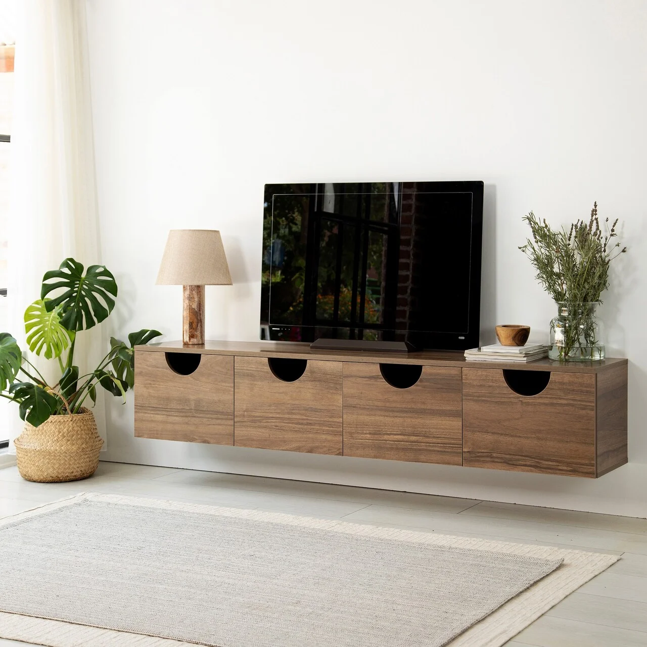 Comoda TV, Hanah Home, Four Seasons, 180x35x35 cm, Maro Comoda TV, Hanah Home, Four Seasons, 180x35x35 cm, Maro