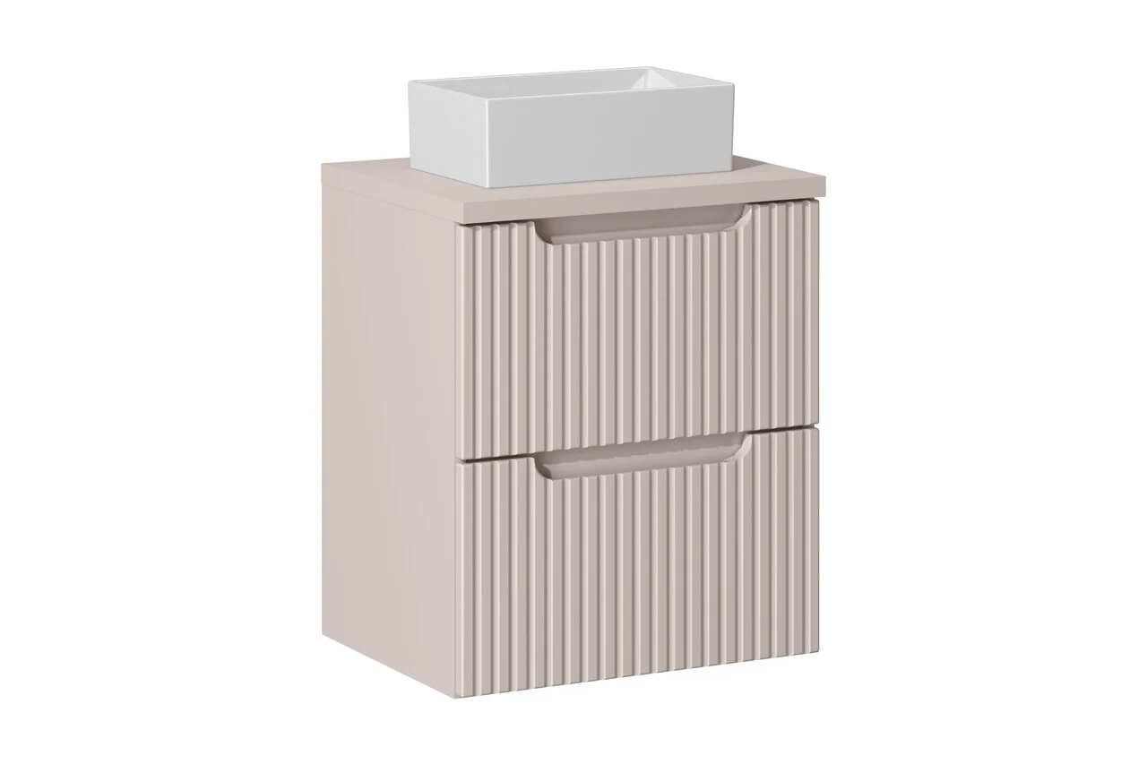 Set mobiler baie, dulap cu lavoar, 50 cm S Un Gaja, Nova Cashmere, Comad, MDF/PAL laminat, casmir mat Set mobiler baie, dulap cu lavoar, 50 cm S Un Gaja, Nova Cashmere, Comad, MDF/PAL laminat, casmir mat