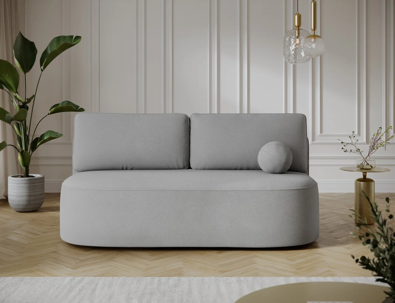 Canapea extensibila 2 locuri ELTAP, Lilana, 193x96x93 cm, lemn/poliester, gri deschis Canapea extensibila 2 locuri ELTAP, Lilana, 193x96x93 cm, lemn/poliester, gri deschis