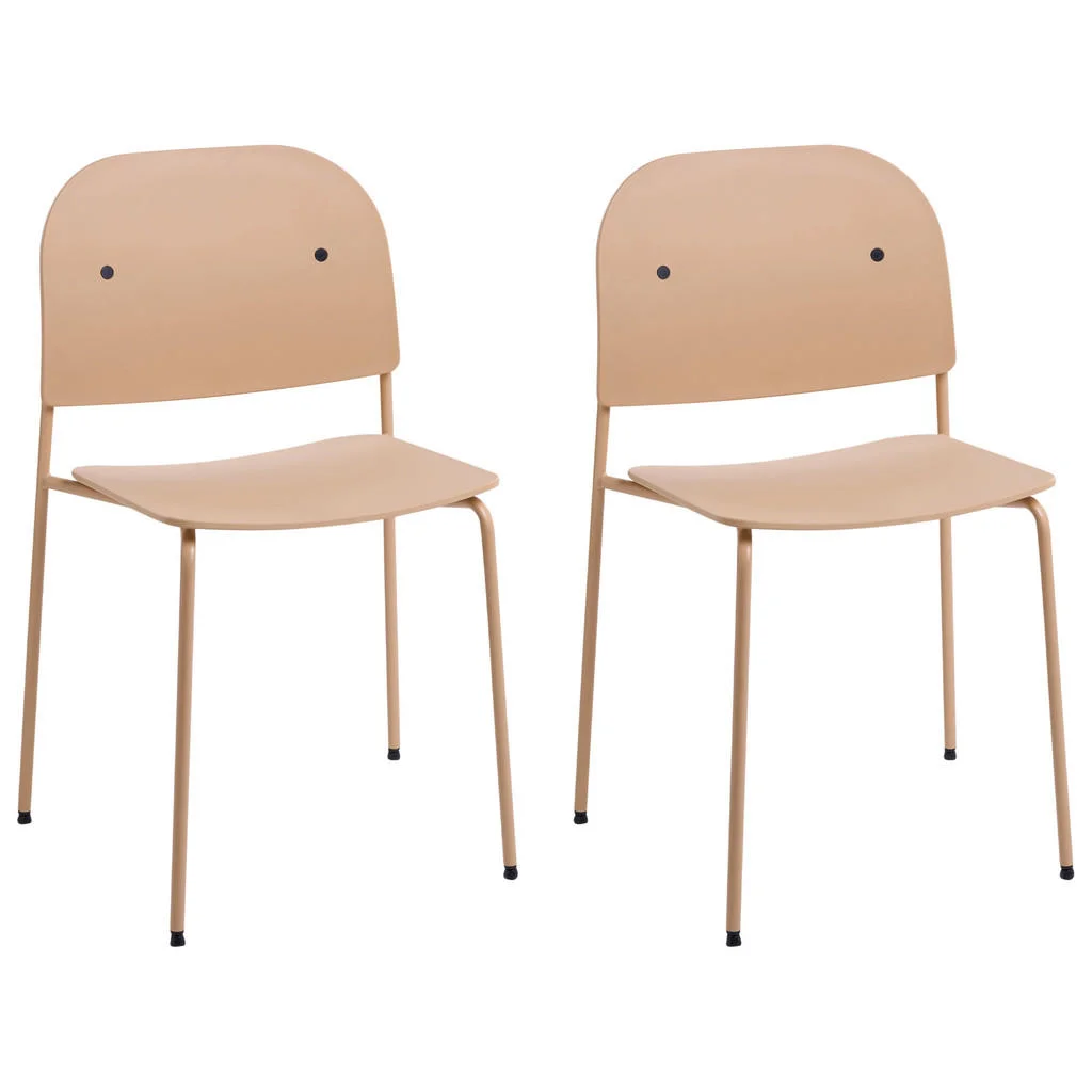 SCAUN DE BUCĂTĂRIE set de 2 metal bej Windust SCAUN DE BUCĂTĂRIE set de 2 metal bej Windust