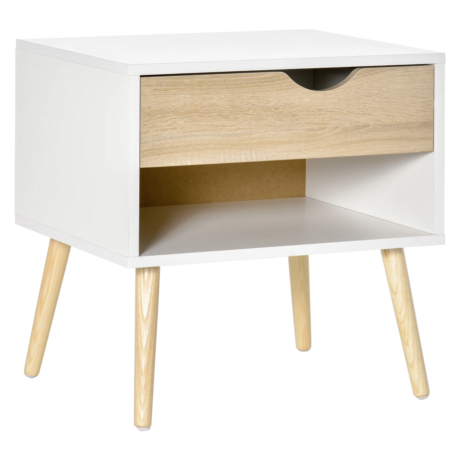 HOMCOM Comodă de noapte cu design scandinav elegant și practică, ideală pentru orice interior | Aosom Romania HOMCOM Comodă de noapte cu design scandinav elegant și practică, ideală pentru orice interior | Aosom Romania