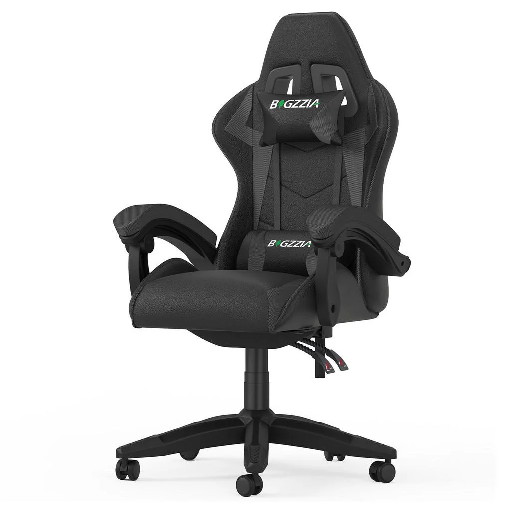 SCAUN GAMING ergonomic cu spătar reglabil și perne – Negru