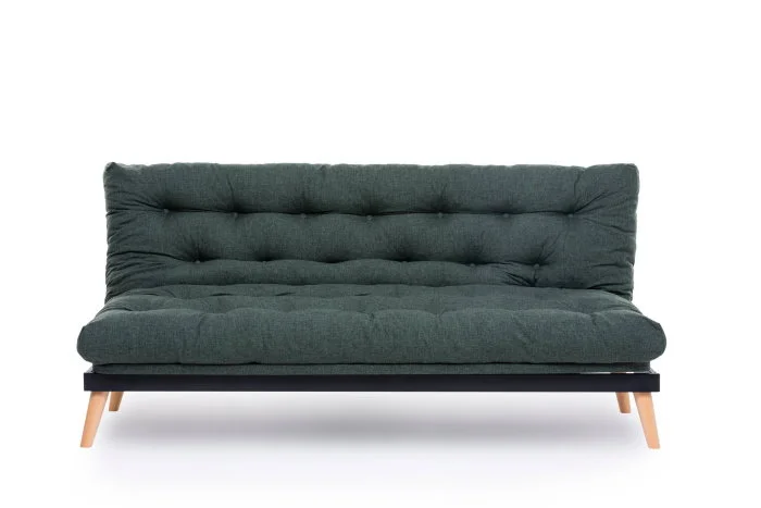 Canapea extensibila SAKI, 3 locuri, verde, 185x82x92 cm