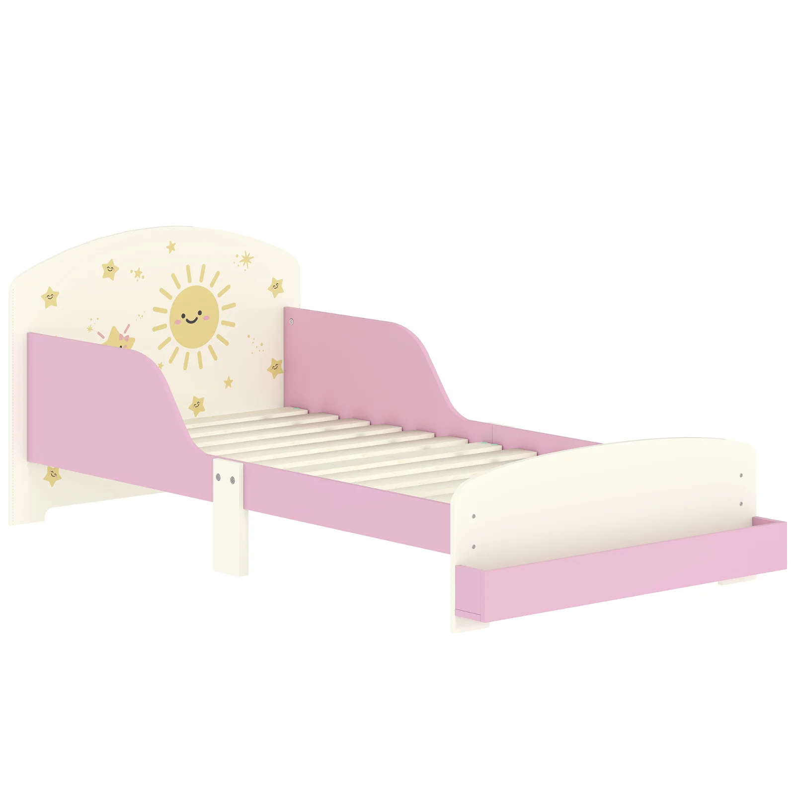 AIYAPLAY Pat copii mic, cadru cu design stele și spațiu de depozitare, roz | Aosom Romania AIYAPLAY Pat copii mic, cadru cu design stele și spațiu de depozitare, roz | Aosom Romania