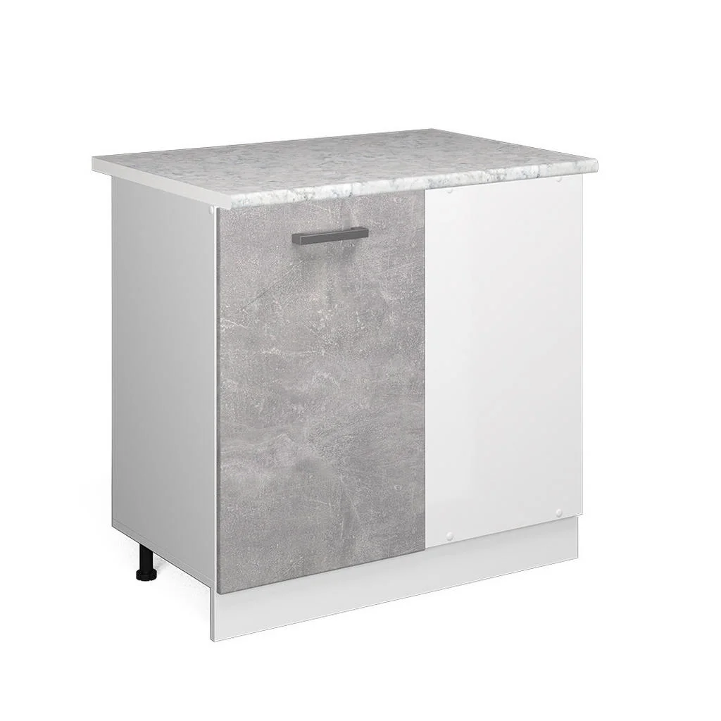 DULAP DE COLȚ PENTRU ARTICOLE DE UZ CASNIC R-Line beton 86 cm cu usa, cu blat DULAP DE COLȚ PENTRU ARTICOLE DE UZ CASNIC R-Line beton 86 cm cu usa, cu blat