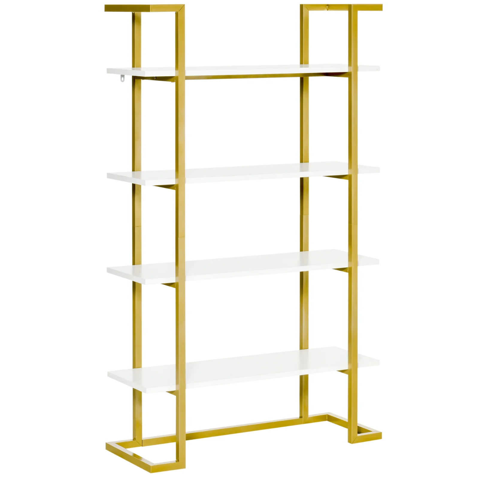 HOMCOM Raft din lemn si otel cu 4 niveluri de depozitare, elegant, auriu, cu un design multifunctional robust | AOSOM RO HOMCOM Raft din lemn si otel cu 4 niveluri de depozitare, elegant, auriu, cu un design multifunctional robust | AOSOM RO