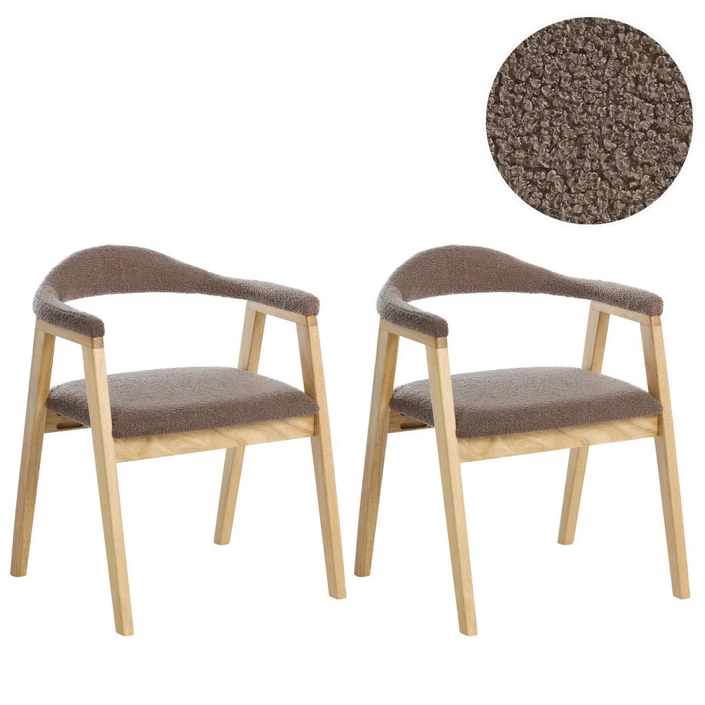 SCAUN DE BUCĂTĂRIE set de 2 lemn maro deschis/taupe Oneco SCAUN DE BUCĂTĂRIE set de 2 lemn maro deschis/taupe Oneco