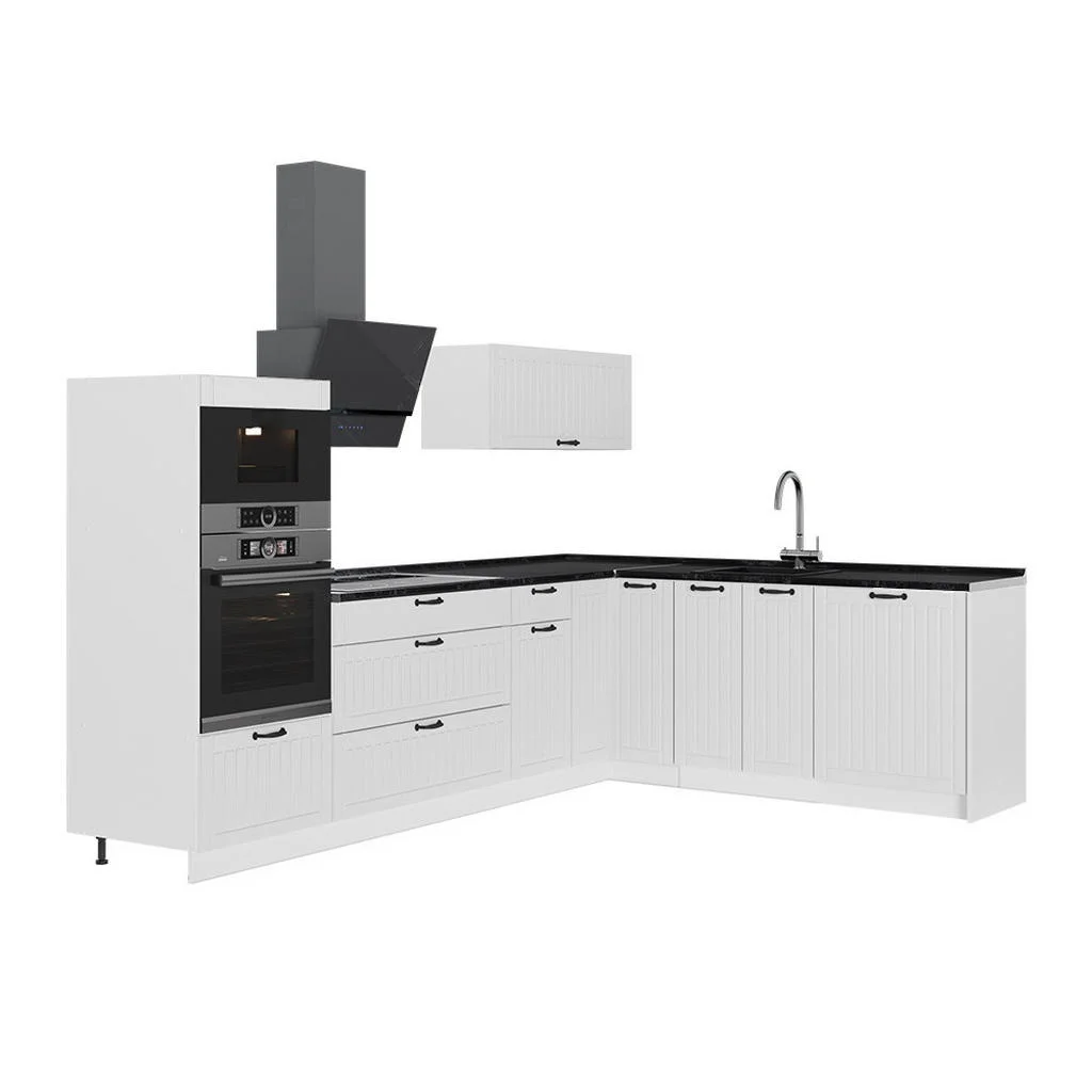 BUCĂTĂRIE PE COLȚ Fame-Line, Casă de țară albă/Alb, 287 x 207 cm, AP Antracit BUCĂTĂRIE PE COLȚ Fame-Line, Casă de țară albă/Alb, 287 x 207 cm, AP Antracit