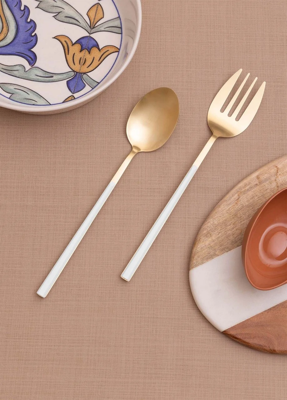 Set de servire (2 piese), L'essentiel Maison, 280TMA3703, Dimensiune: 28 x 6 x 1 cm (2 bucăți), Aur/Alb Set de servire (2 piese), L'essentiel Maison, 280TMA3703, Dimensiune: 28 x 6 x 1 cm (2 bucăți), Aur/Alb