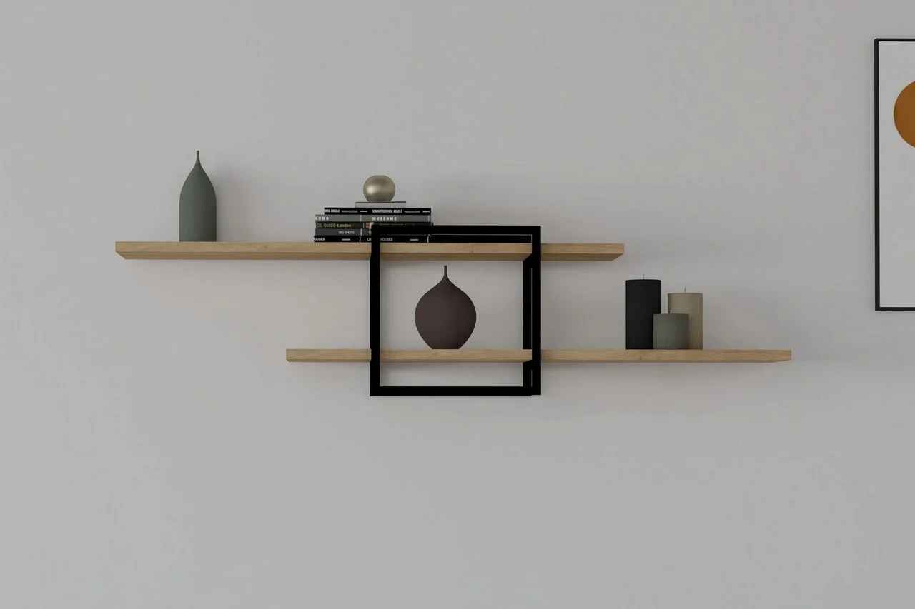 Raft de perete, Hanah Home, Mone, 120x30x18 cm, Maro Raft de perete, Hanah Home, Mone, 120x30x18 cm, Maro