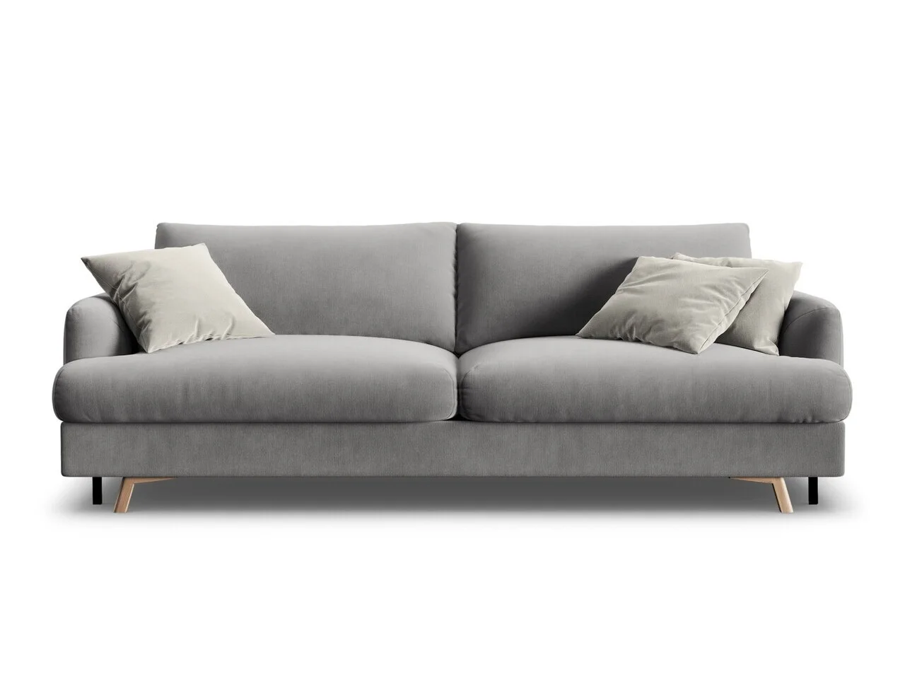 Canapea extensibila 3 locuri, Naomi, Micadoni Home, 233x110x95 cm, catifea, gri Canapea extensibila 3 locuri, Naomi, Micadoni Home, 233x110x95 cm, catifea, gri