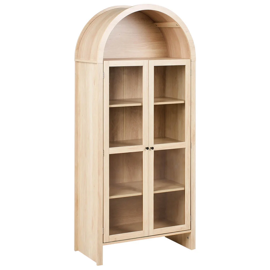 VITRINĂ cu uși din sticlă 79 cm maro deschisă Glenwood VITRINĂ cu uși din sticlă 79 cm maro deschisă Glenwood