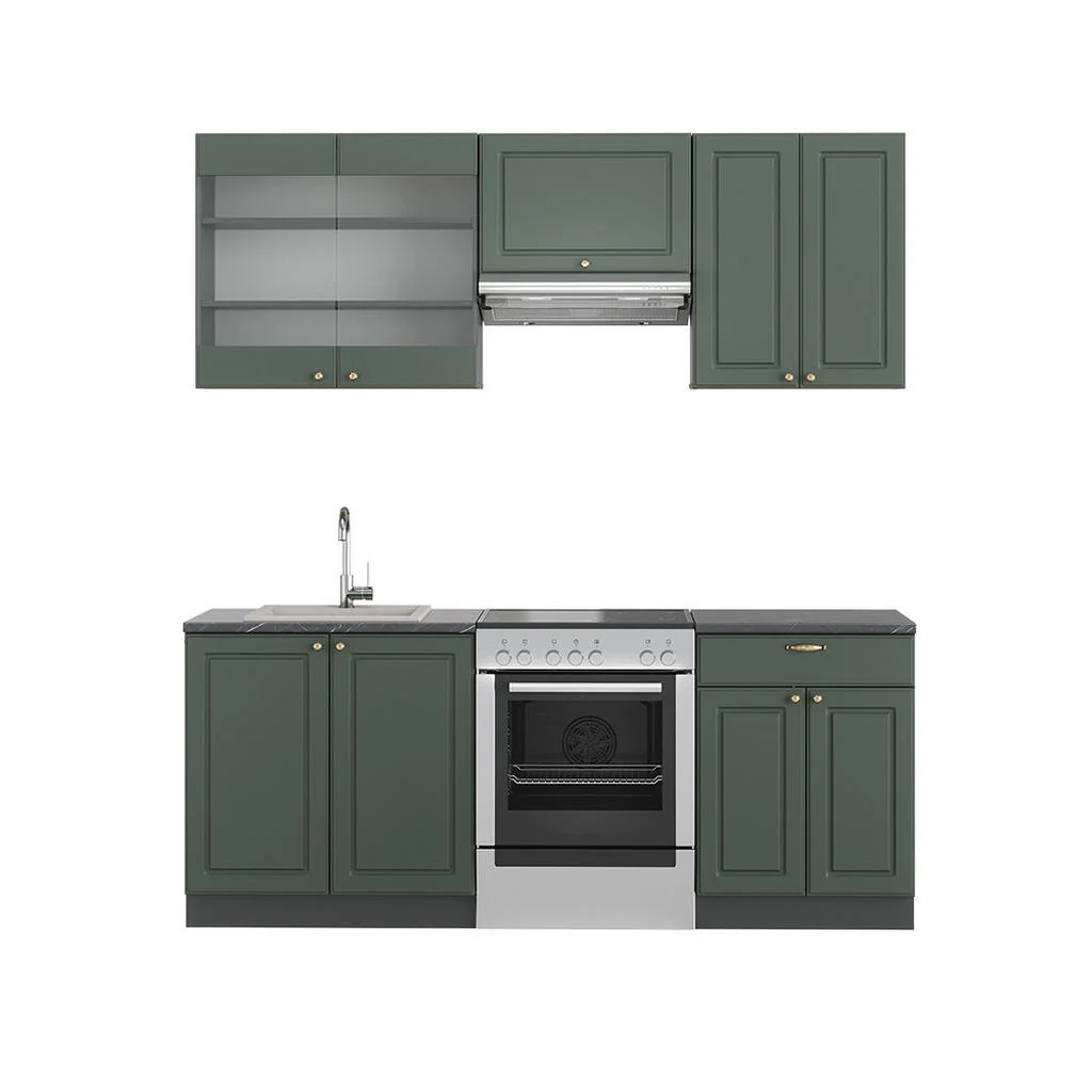 KITCHENETTE Fame-Line Casă de țară verde-aurie/antracit 200 cm , AP Antracit KITCHENETTE Fame-Line Casă de țară verde-aurie/antracit 200 cm , AP Antracit