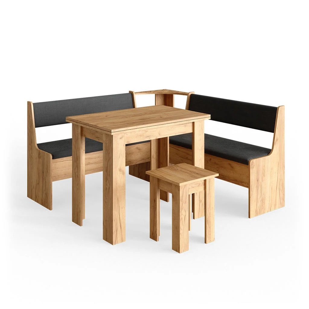 GRUP DE BĂNCI DE COLȚ Roman Stejar Goldkraft 150 x 150 cm cu masa GRUP DE BĂNCI DE COLȚ Roman Stejar Goldkraft 150 x 150 cm cu masa