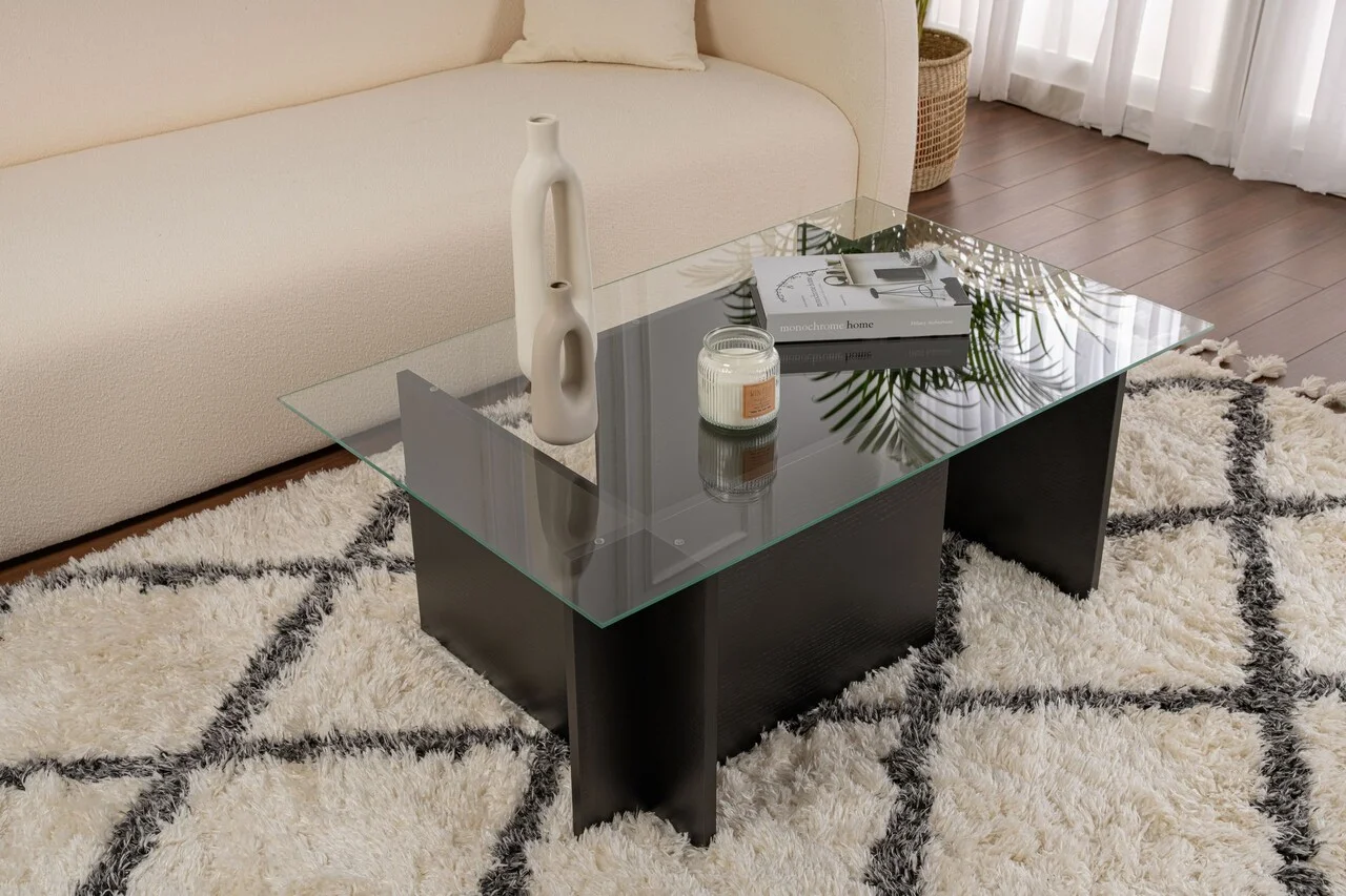Masuta de cafea, Hanah Home, Vetrino, 105x40x65 cm, Negru Masuta de cafea, Hanah Home, Vetrino, 105x40x65 cm, Negru