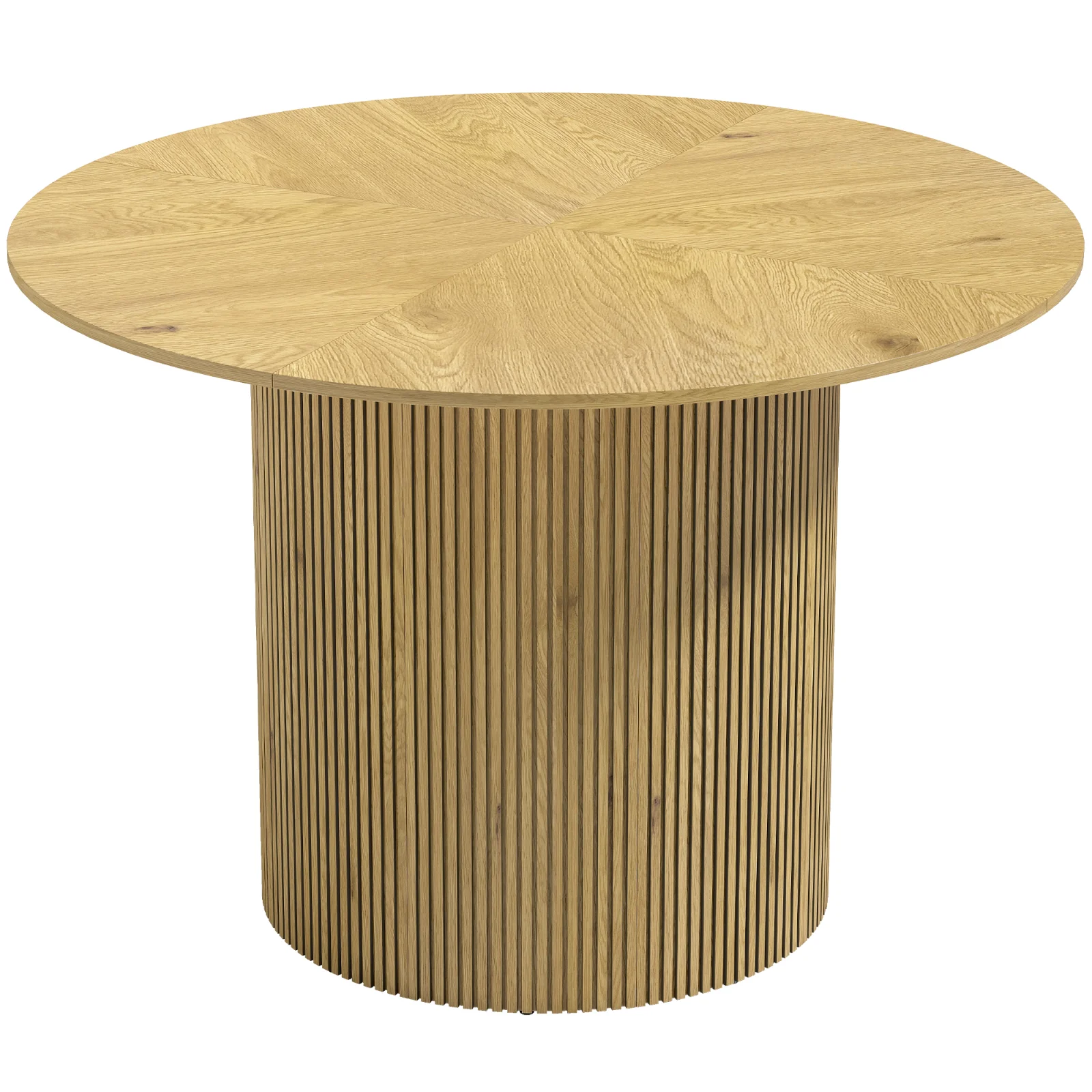 HOMCOM Masă de dining rotundă modernă pentru 4-6 persoane, masă de bucătărie de 110 cm cu bază cilindrică canelată, Stejar | Aosom Romania HOMCOM Masă de dining rotundă modernă pentru 4-6 persoane, masă de bucătărie de 110 cm cu bază cilindrică canelată, Stejar | Aosom Romania