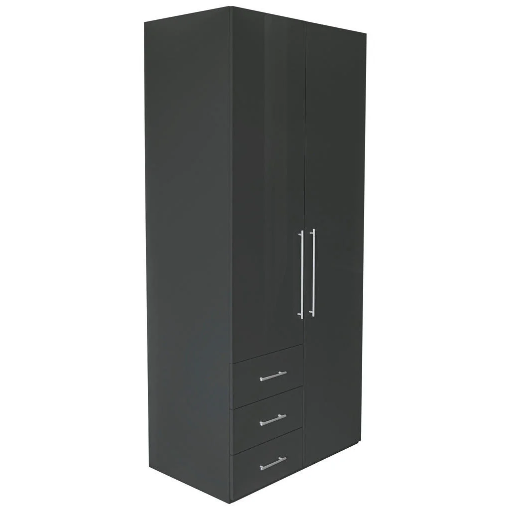 Dulap Cu Uși Rotative, 98/218,6/59,4 cm, antracit, antracit lucios intens Dulap Cu Uși Rotative, 98/218,6/59,4 cm, antracit, antracit lucios intens