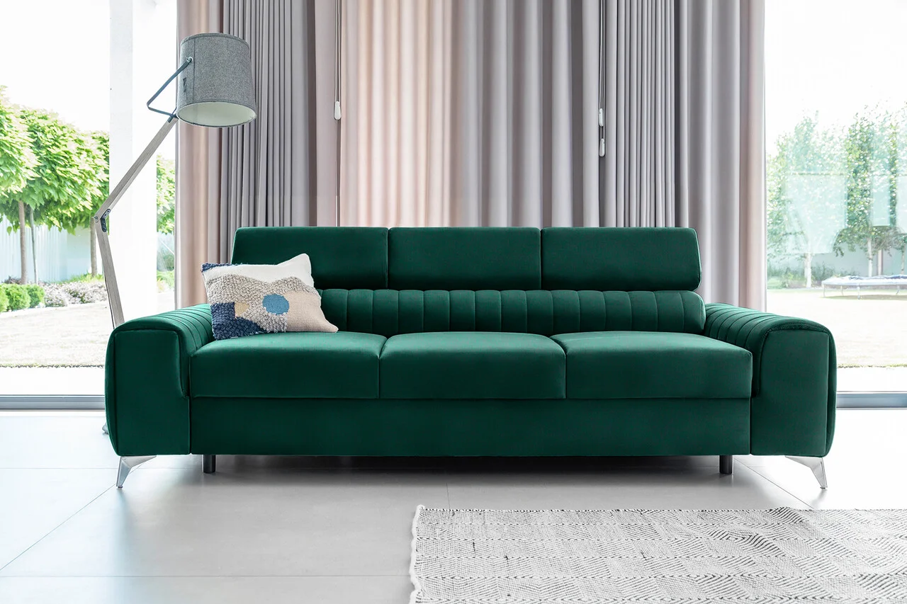 Canapea extensibila 3 locuri, ELTAP, SO-LAU-35NU, Laurence, 261x97x105 cm, lemn/poliester, verde inchis Canapea extensibila 3 locuri, ELTAP, SO-LAU-35NU, Laurence, 261x97x105 cm, lemn/poliester, verde inchis