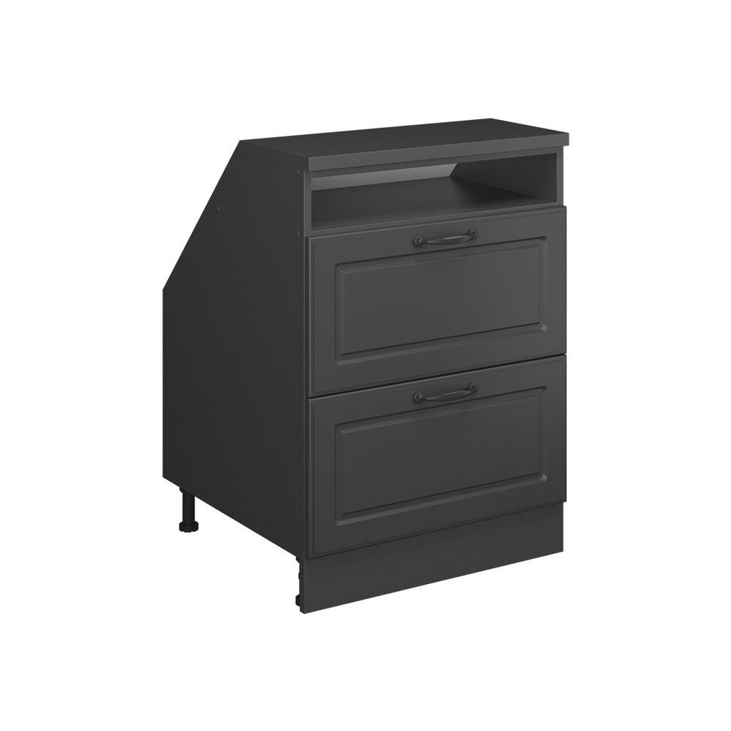 DULAP MANSARDĂ Rion Casă de țară antracit 60x81.6 cm cu 2 sertare, corp dulap adâncime 60 cm DULAP MANSARDĂ Rion Casă de țară antracit 60x81.6 cm cu 2 sertare, corp dulap adâncime 60 cm