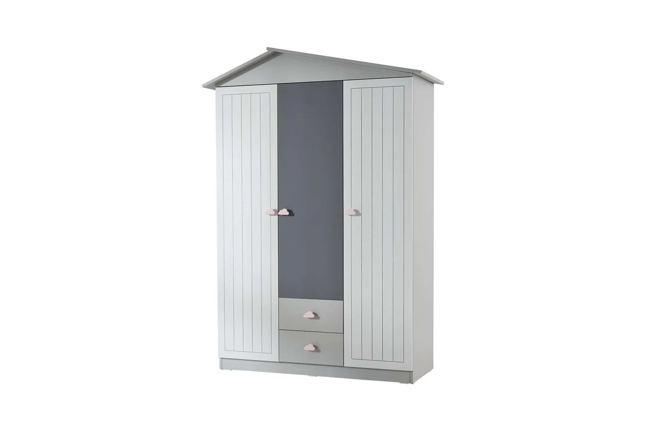 Dulap pentru haine, Hanah Home, Ayder, 130x204x57 cm, PAL, Gri Dulap pentru haine, Hanah Home, Ayder, 130x204x57 cm, PAL, Gri