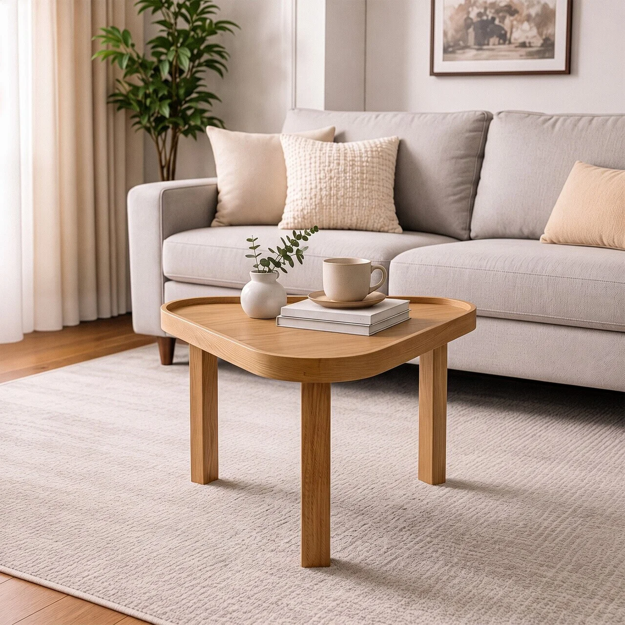 Masuta de cafea, Hanah Home, Leon 95, 95x45x95 cm, LEMN MASIV DE STEJAR, Stejar Masuta de cafea, Hanah Home, Leon 95, 95x45x95 cm, LEMN MASIV DE STEJAR, Stejar