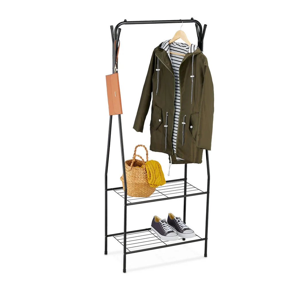 CUIER Negru metal 2 rafturi 158 cm CUIER Negru metal 2 rafturi 158 cm