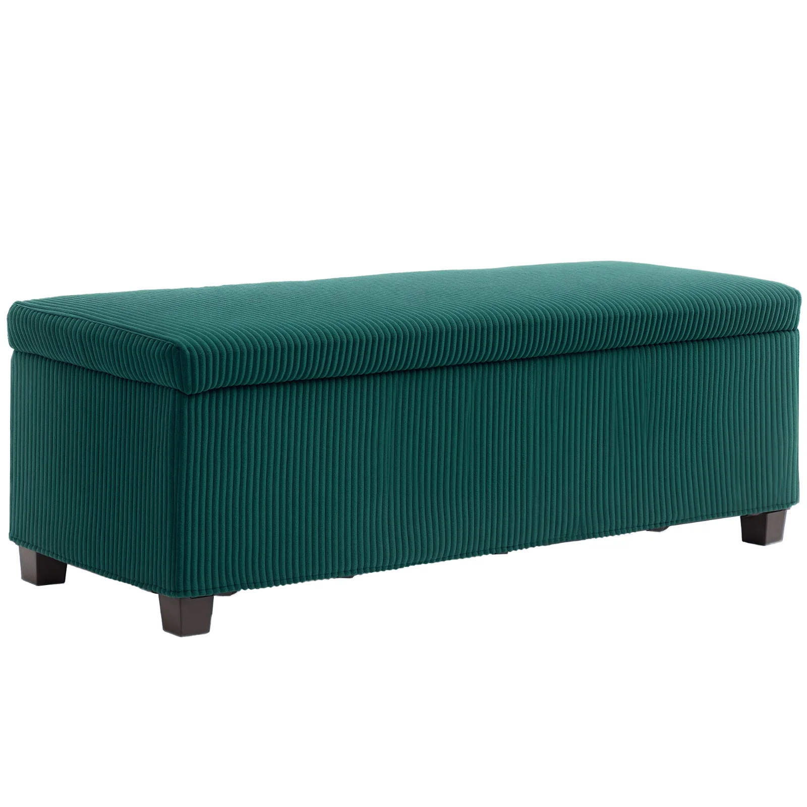 HOMCOM Banc de depozitare capăt de pat din catifea cotelată cu capac, pentru salon, cameră, intrare, 112 x 42 x 40 cm, verde | Aosom Romania HOMCOM Banc de depozitare capăt de pat din catifea cotelată cu capac, pentru salon, cameră, intrare, 112 x 42 x 40 cm, verde | Aosom Romania