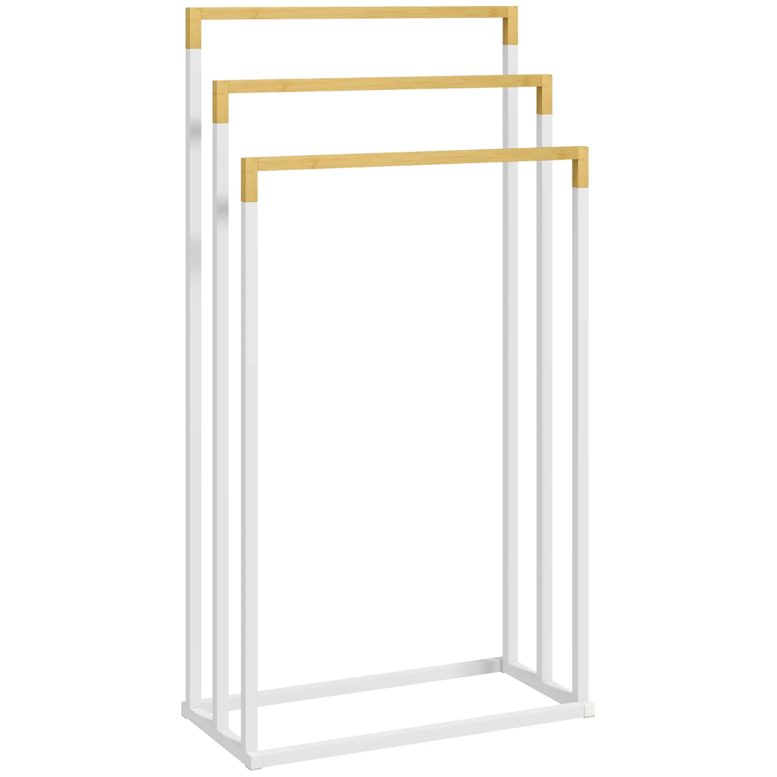 kleankin Suport pentru Prosoape din Bambus și Oțel cu Design Independent, 45x22.5x86 cm, Alb | Aosom Romania kleankin Suport pentru Prosoape din Bambus și Oțel cu Design Independent, 45x22.5x86 cm, Alb | Aosom Romania