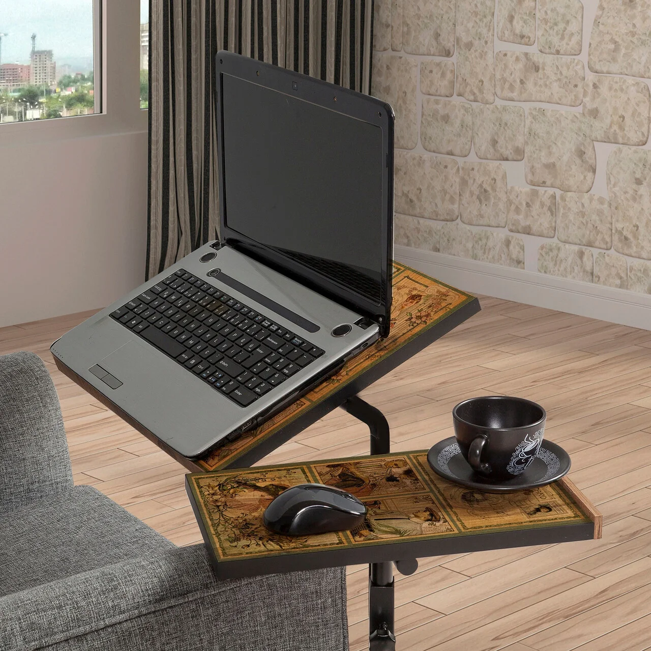 Masuta laptop, Hanah Home, Glen 732, Pin Atlantic / Negru Masuta laptop, Hanah Home, Glen 732, Pin Atlantic / Negru