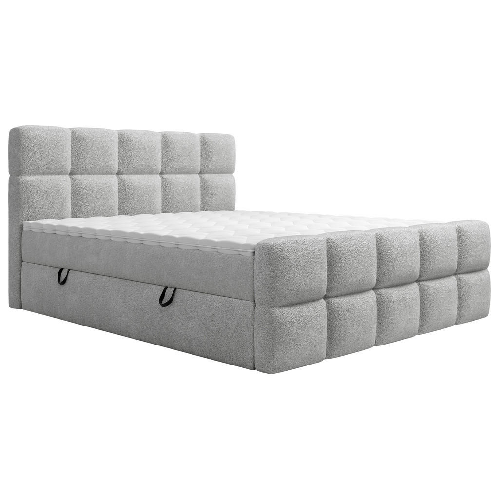 Pat Tip Boxspring Fără Arcuri, 140/200 cm, argintiu Pat Tip Boxspring Fără Arcuri, 140/200 cm, argintiu