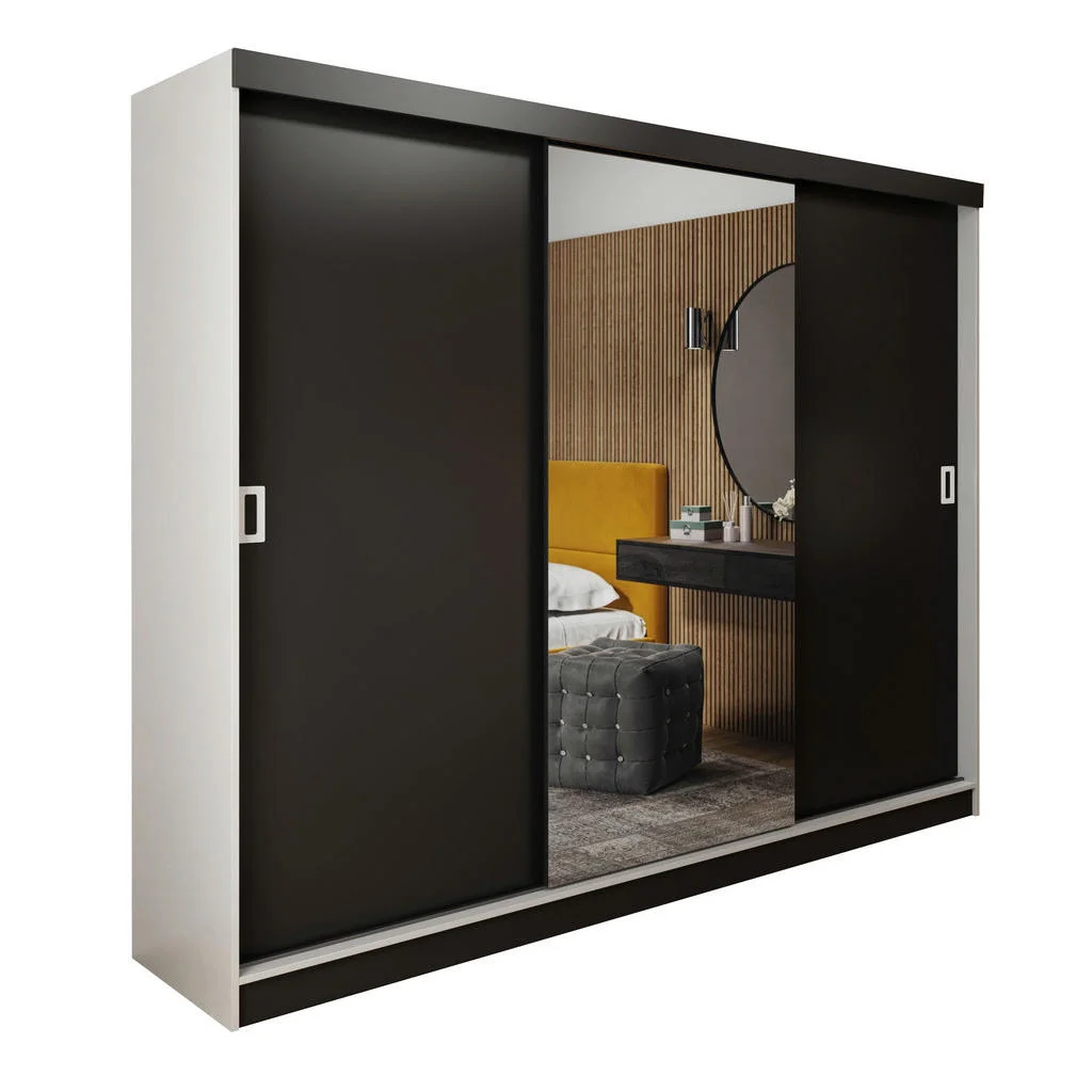 SIFONIER CU USI GLISANTE RETRO 1 – 200x205x59 cm – Alb si Negru SIFONIER CU USI GLISANTE RETRO 1 – 200x205x59 cm – Alb si Negru