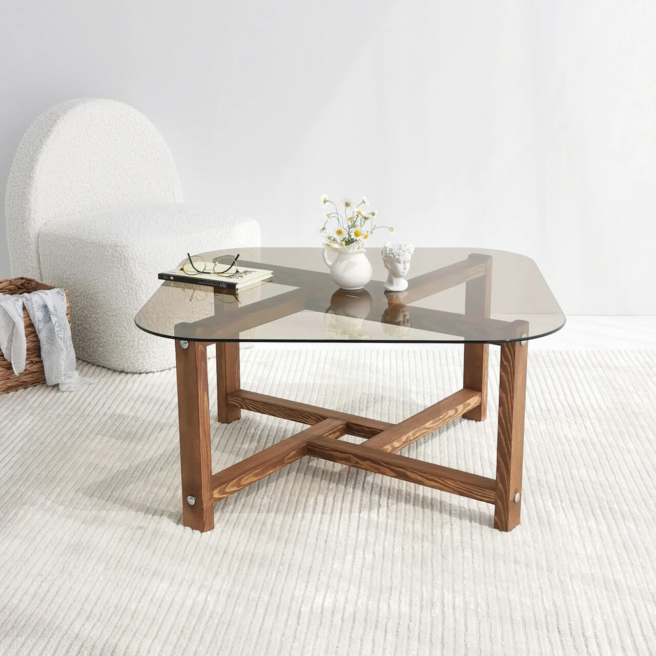 Masuta de cafea, Hanah Home, Zen, 80x40x80 cm, Stejar Masuta de cafea, Hanah Home, Zen, 80x40x80 cm, Stejar