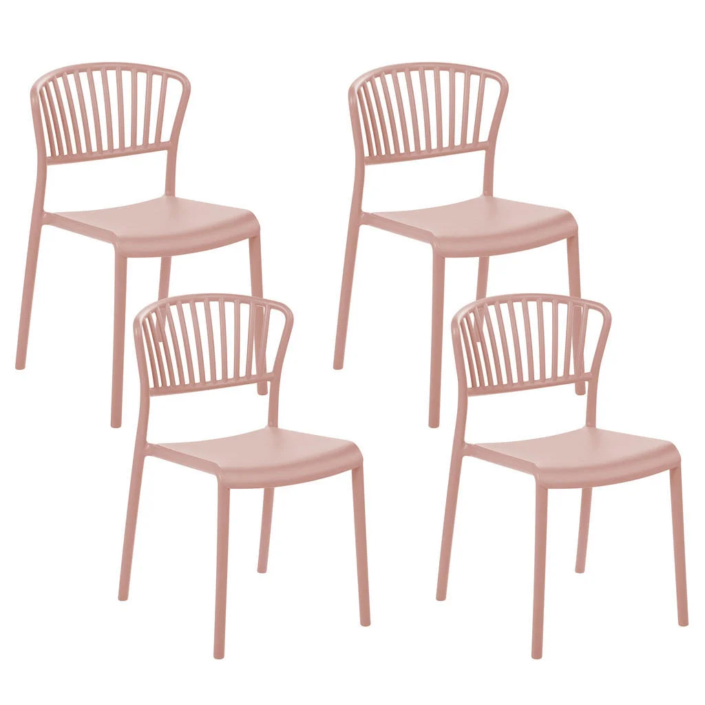 SCAUNE DE GRĂDINĂ set de 4 plastic roz Gela SCAUNE DE GRĂDINĂ set de 4 plastic roz Gela