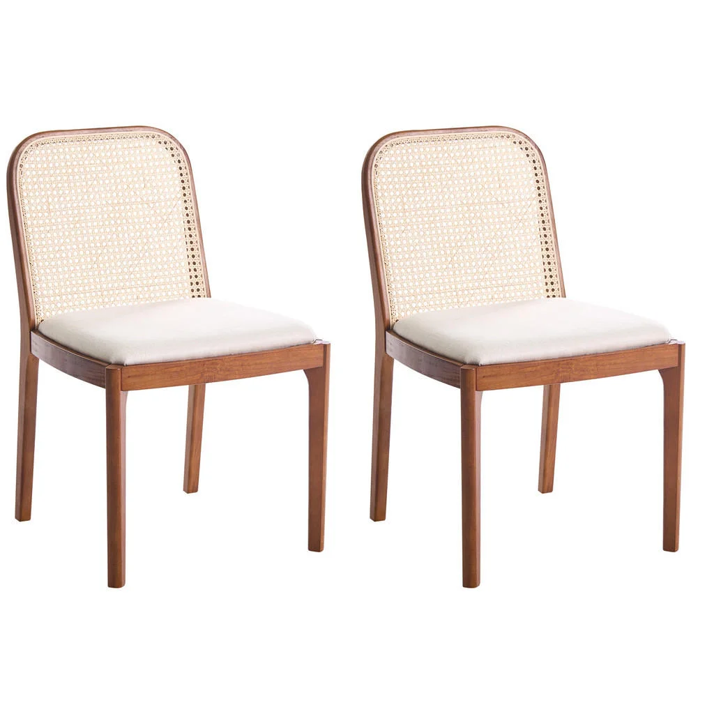 SCAUN DE BUCĂTĂRIE set de 2 textil maro/bej Edina SCAUN DE BUCĂTĂRIE set de 2 textil maro/bej Edina